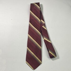 Elegant Burgundy and Gold Striped Tie